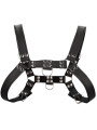 Harnais Bulldog avec Anneau en Cuir Noir Ouch!