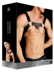 Harnais Bulldog Costas en Simili Cuir Noir Ouch!