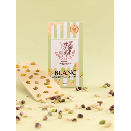 Tablette Chocolat Aphrodisiaque Blanc Pistache Les Canailles