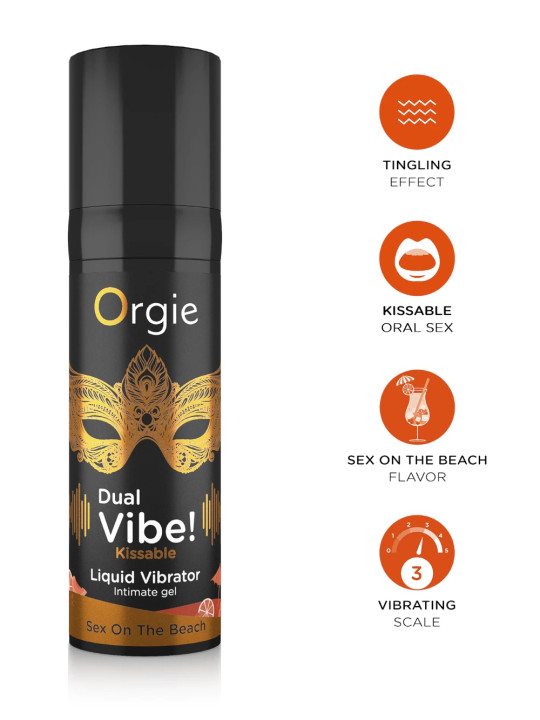 Dual Vibe Sex on the Beach Gel Intime Vibrant Comestible Orgie