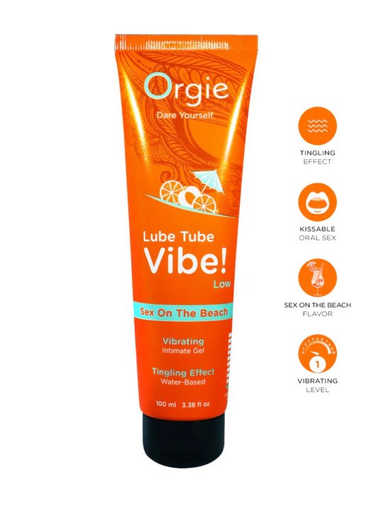Lube Tube Vibe Sex on the Beach Lubrifiant Vibrant Comestible Orgie
