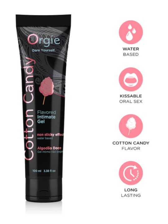 Lube Tube Flavored Lubrifiant Gourmand Barbe à Papa à base d'eau Orgie