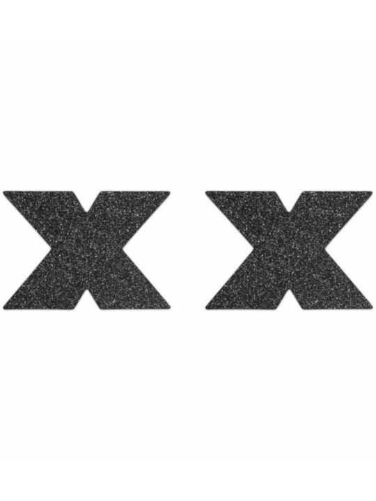 Flash Croix Noir Cache Tétons Bijoux Indiscrets