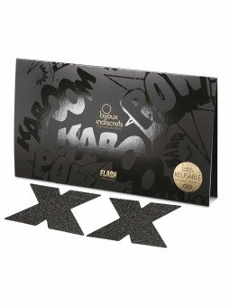 Flash Croix Noir Cache Tétons Bijoux Indiscrets