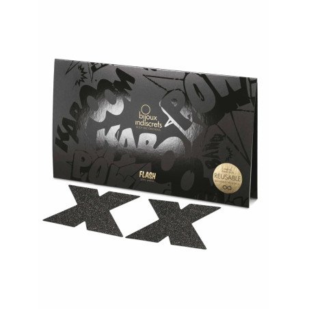 Flash Croix Noir Cache Tétons Bijoux Indiscrets