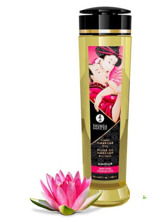Huile de Massage Erotique Shunga Amour Coeur de Lotus