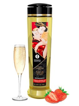 Huile de Massage Erotique Shunga Romance Vin pétillant Fraise