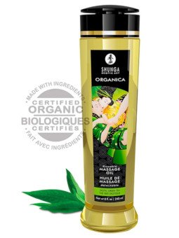 Huile de Massage Délectable Organica Bio Thé Vert Shunga