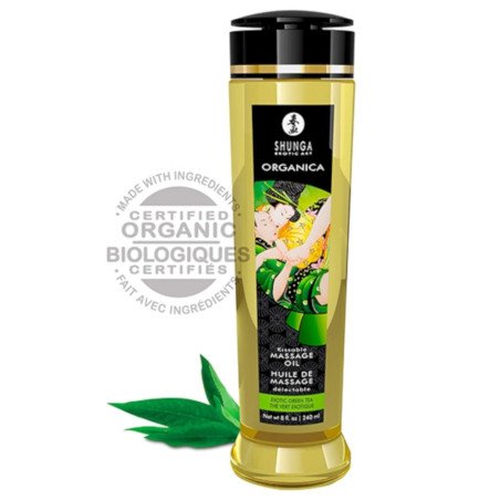 Huile de Massage Délectable Organica Bio Thé Vert Shunga