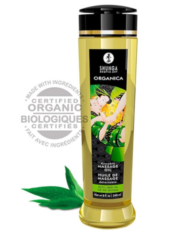 Huile de Massage Délectable Organica Bio Thé Vert Shunga