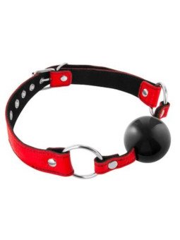 Baillon Boule en Cuir Rouge Fetish Tentation Premium