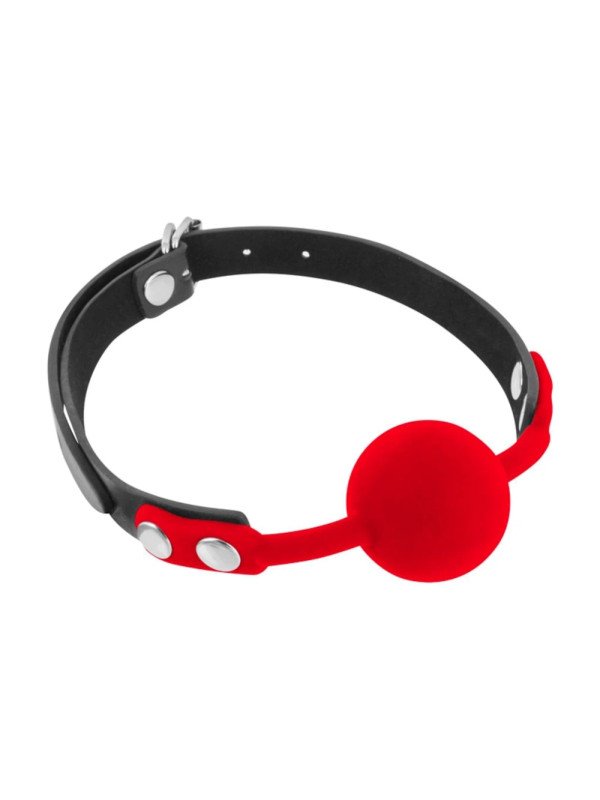 Bâillon Boule en Silicone Noir et Rouge Fetish Tentation