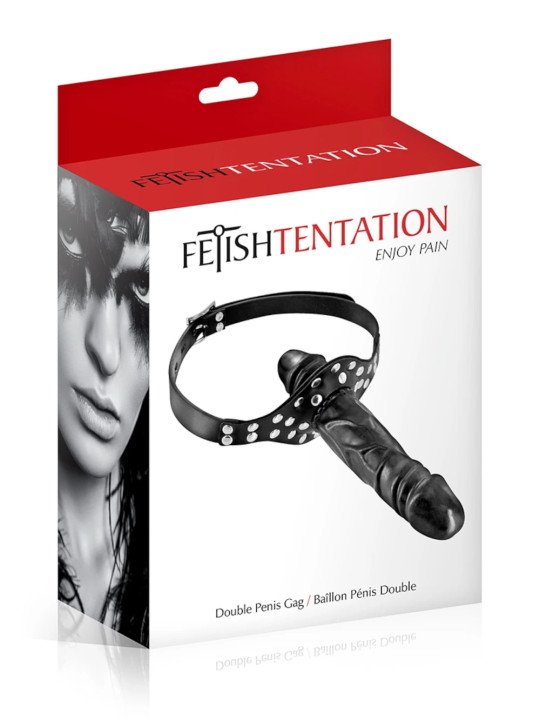Bâillon Double Gode Noir Fetish Tentation