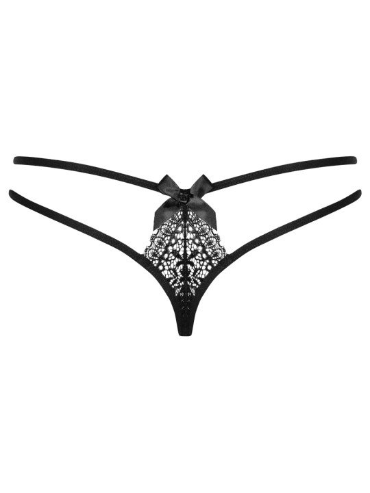 Intensa String en Dentelle Noire Double Lanière