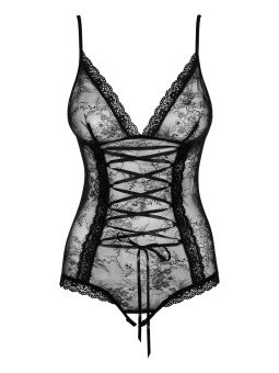 Slevika Body Ouvert Noir en Dentelle