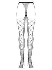 Collant Ouvert sur les Fesses en Résille Noire S233