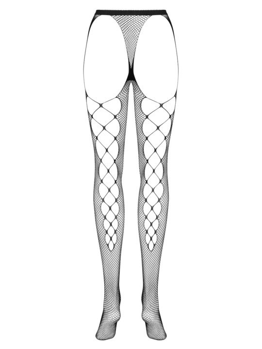 Collant Ouvert sur les Fesses en Résille Noire S233
