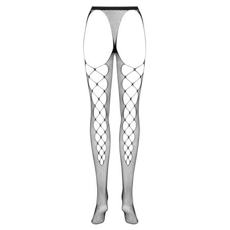 Collant Ouvert sur les Fesses en Résille Noire S233