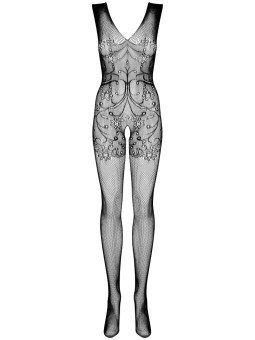 Combinaison Manches Courtes en Résille Noire F234