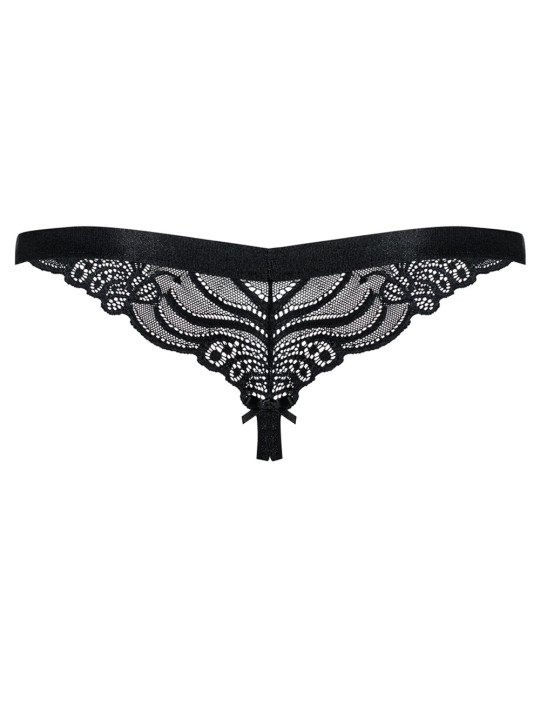 String Ouvert en Dentelle Noire 828
