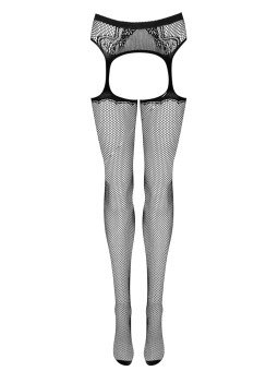 Collant Porte-jarretelles en Résille Moyenne Noire S232