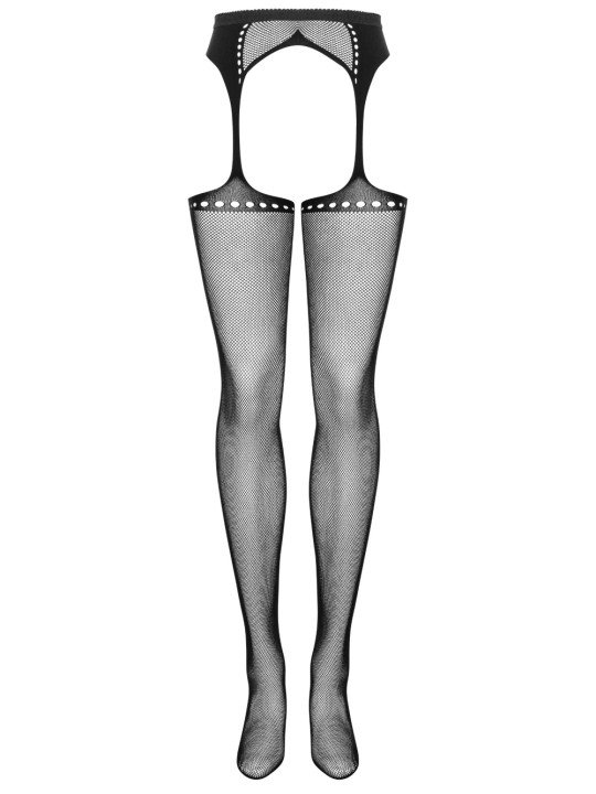Collant Porte-jarretelles Effet Couture en Résille S314