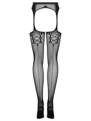 Collant Porte-jarretelles Effet Couture en Résille S314