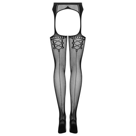 Collant Porte-jarretelles Effet Couture en Résille S314