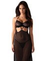 Iliosa Nuisette Longue en Mesh et Dentelle