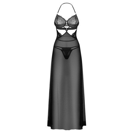 Iliosa Nuisette Longue en Mesh et Dentelle