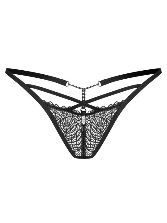 Iliosa String en Dentelle avec Bijou Obsessive Lingerie
