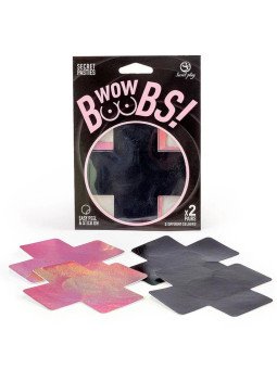 Wow Boobs 2 Paires de Caches-téton Croix