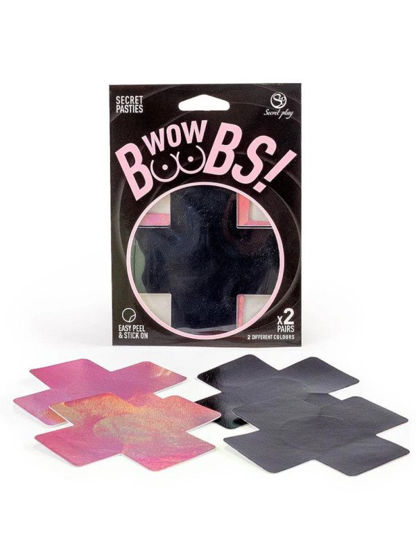 Wow Boobs 2 Paires de Caches-téton Croix