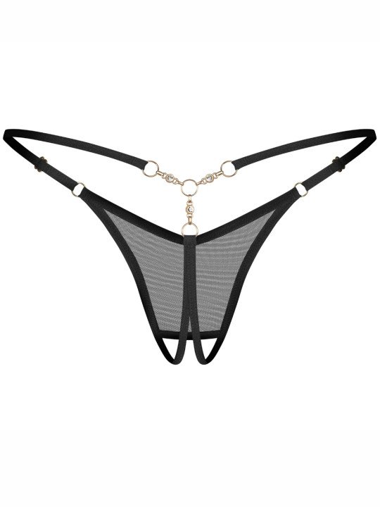 Oxaria String Ouvert avec Bijou Obsessive Lingerie