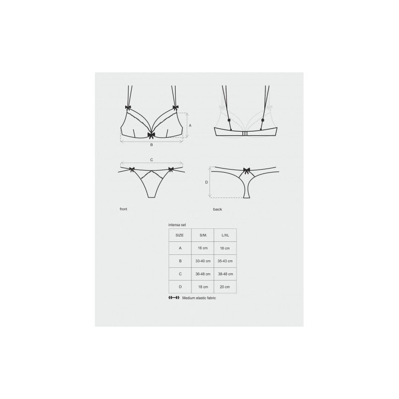 Obsessive Lingerie Ensemble Sexy Noir INTENSA. La Clef des Charmes.
