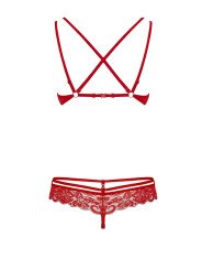 Obsessive, Ensemble en dentelle Rouge 860-SET-3. La Clef des Charmes