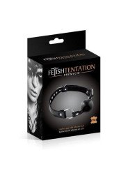 GAG BALL Bâillon en Cuir Noir Fetish Premium. La Clef des Charmes