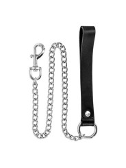 Fetish Premium Laisse en Métal et Poignée en Cuir 72 cm La Clef des Charmes