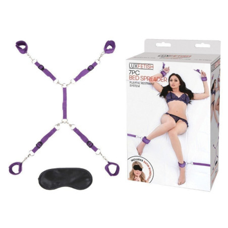LUX FETISH BED SPREADER Violet - Kit 7 pièces d'Attaches pour Lit