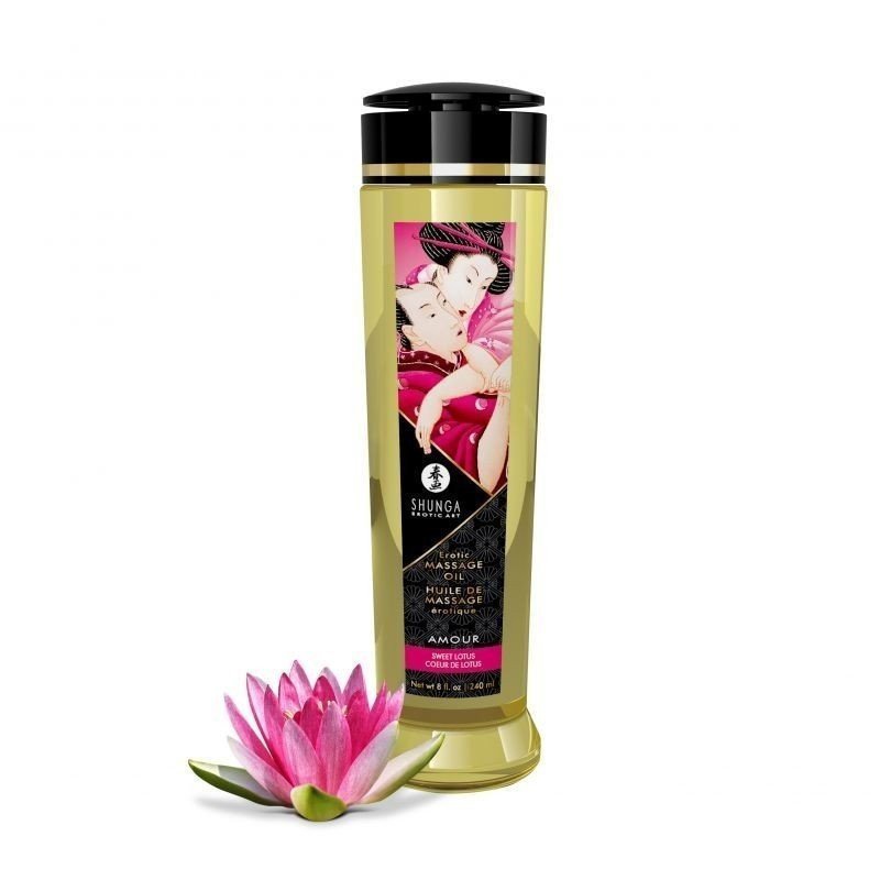 Huile de Massage Erotique AMOUR Coeur de Lotus - La Clef des Charmes