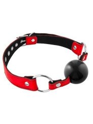 Fetish Premium GAG BALL RED - Bâillon Boule en Cuir Rouge