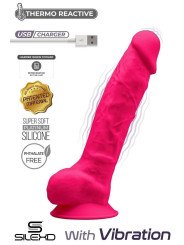 Vibromasseur SILEXD Réaliste avec Testicules Modèle 1 20 cm - Rose