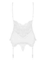 Obsessive Lingerie Guêpière Sexy en Dentelle Blanche 810-COR-2, La Clef des Charmes