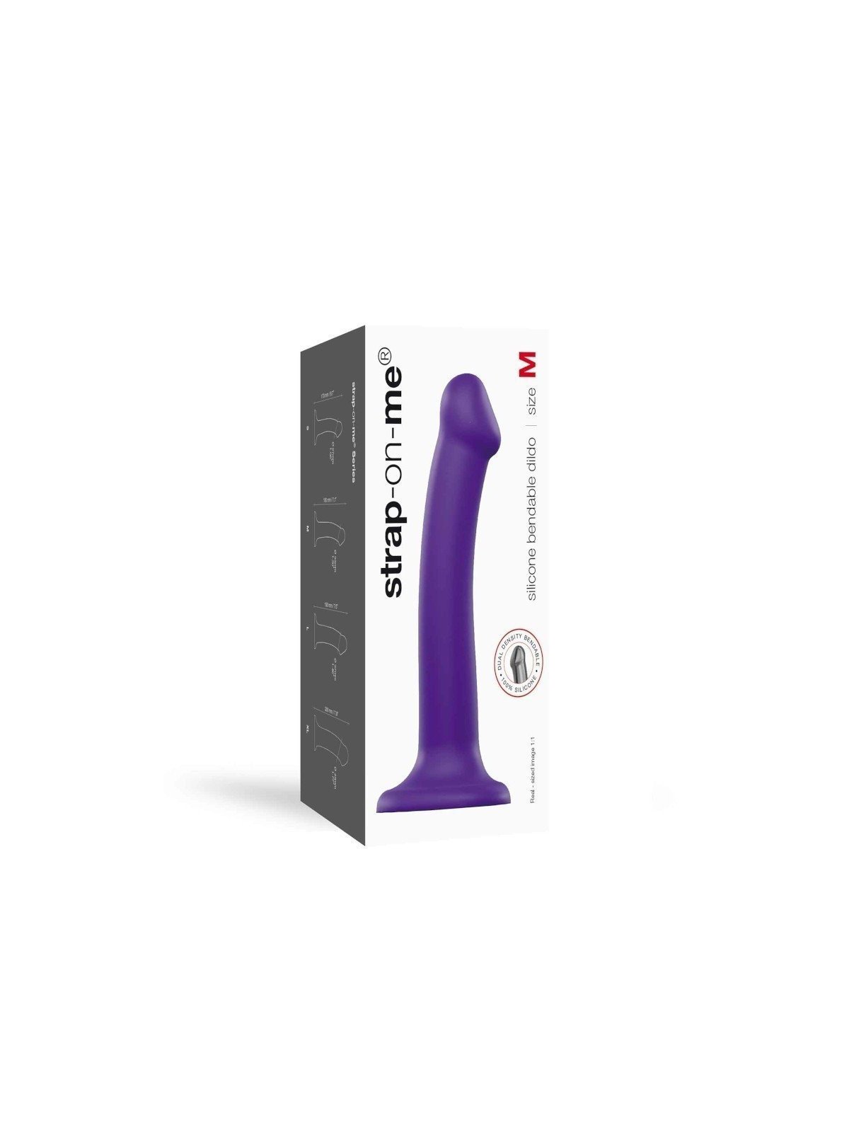 Dildo Bendable Strap-on-Me Double Densité Violet M La Clef des Charmes